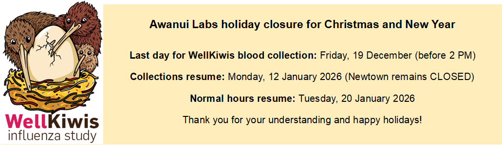 Awanui Labs Christmas closure banner