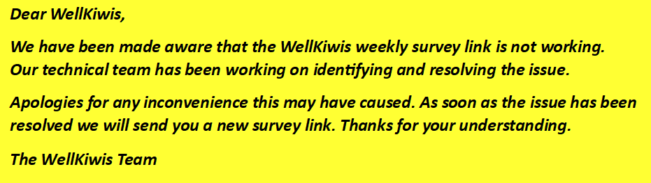 Techanical issue weekly survey banner